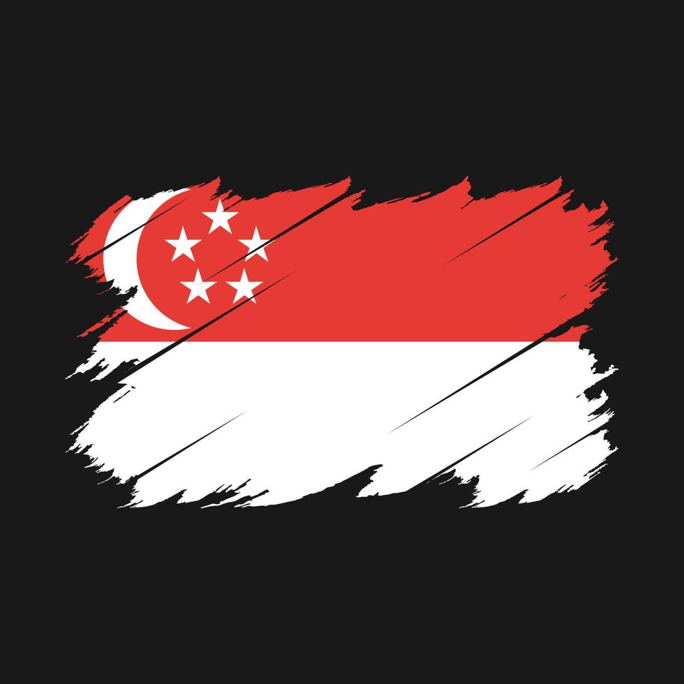 Singapore Flag Brush Vector