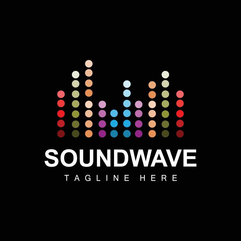 logotipo de onda de sonido y plantilla de icono de vector de tono de sonido producto de marca de música
