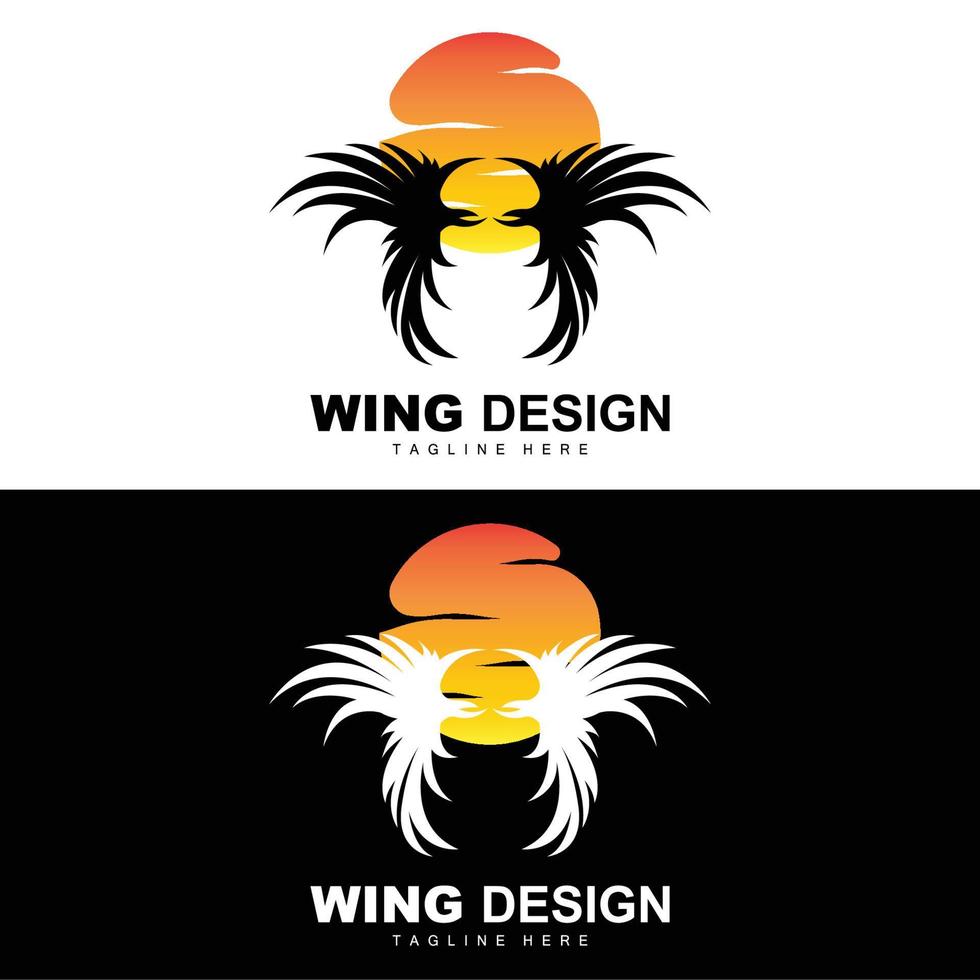 Wings Logo, Phoenix Logo, Bird Wing Vector, Template Illustration, Wing Brand Design vector