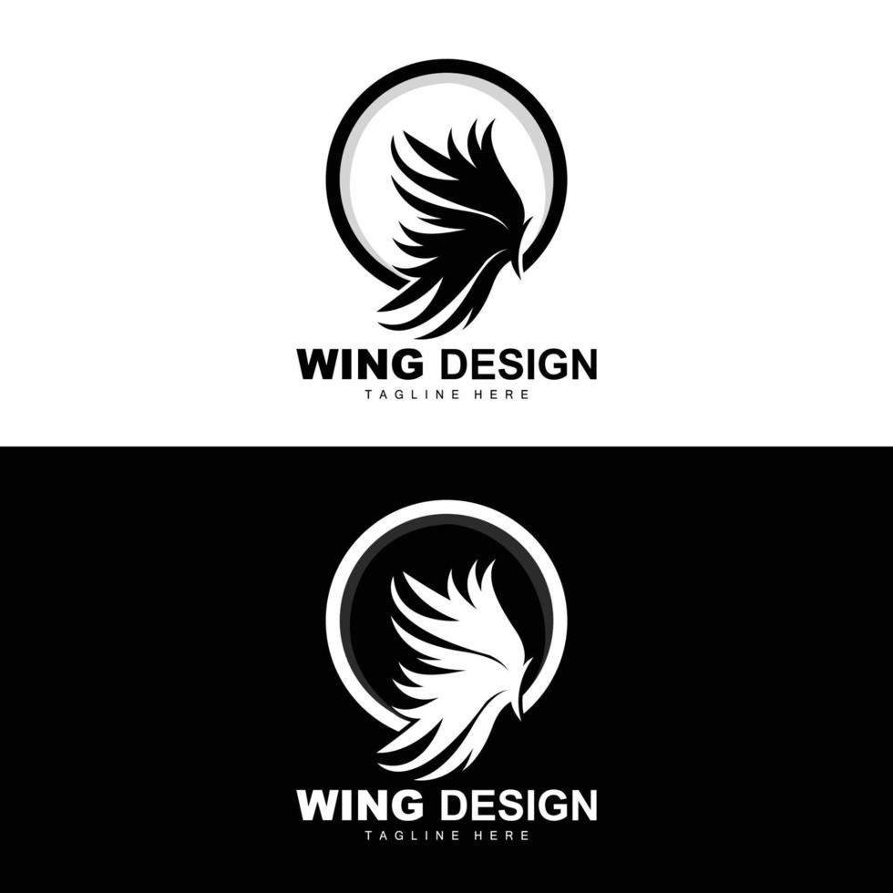 Wings Logo, Phoenix Logo, Bird Wing Vector, Template Illustration, Wing Brand Design vector