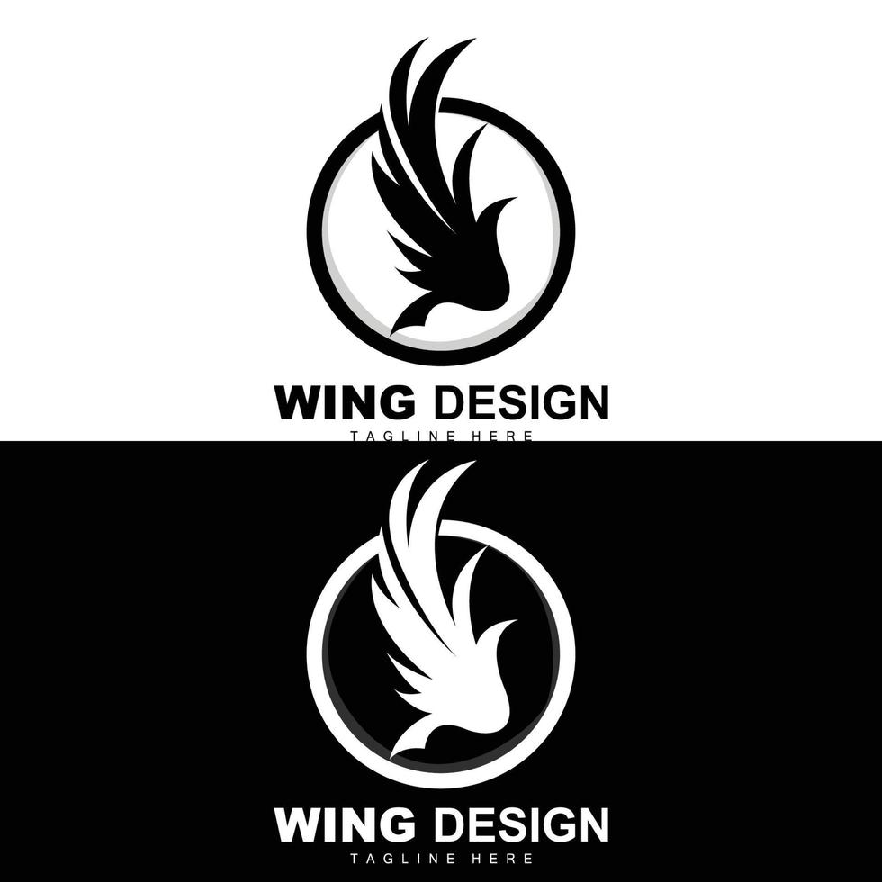 Wings Logo, Phoenix Logo, Bird Wing Vector, Template Illustration, Wing Brand Design vector