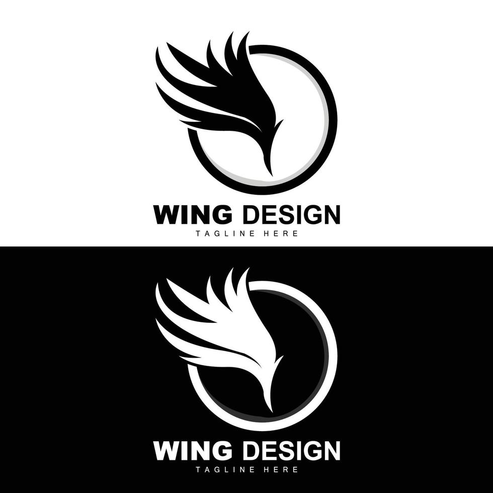 Wings Logo, Phoenix Logo, Bird Wing Vector, Template Illustration, Wing Brand Design vector