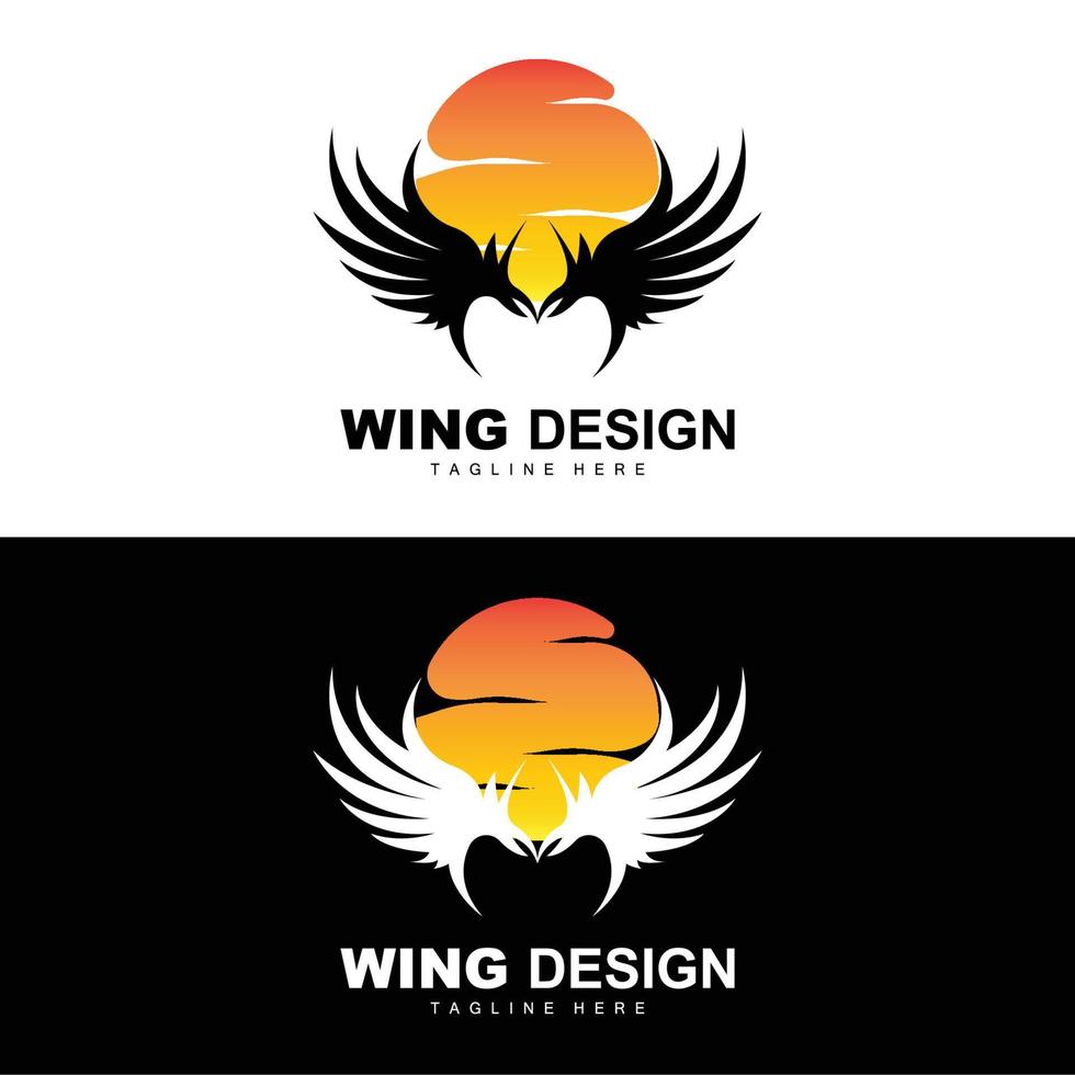 Wings Logo, Phoenix Logo, Bird Wing Vector, Template Illustration, Wing Brand Design vector