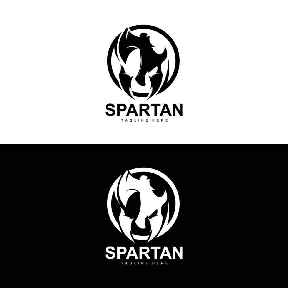 Spartan Logo, War Helmet Suit Vector, Barbarian Armor Icon, Viking, Gym Fit Design, Fitness vector