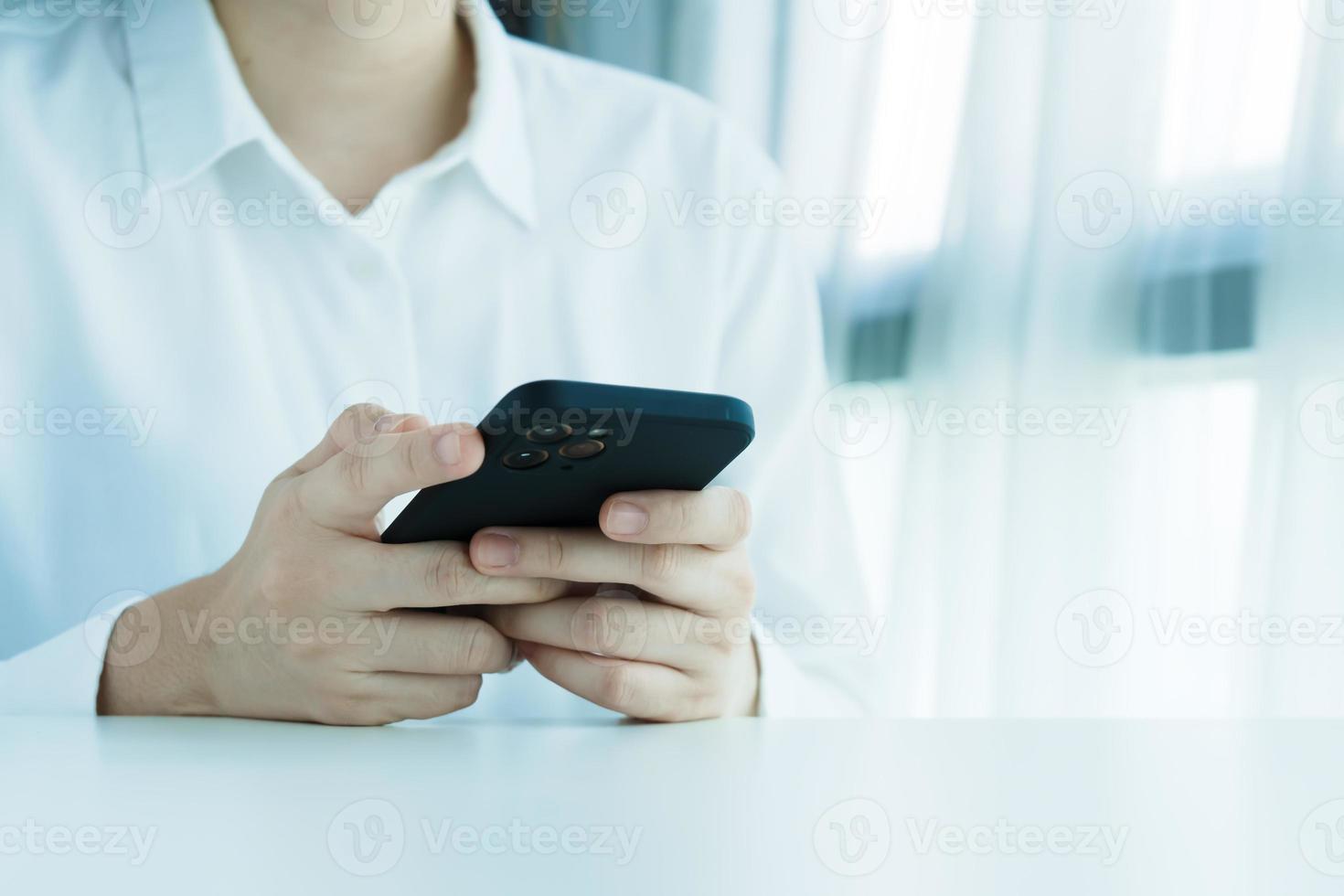 Woman using mobile smart phone. Social network, Social media and digital online, Internet searching, Connection, Communication and wireless technology. photo