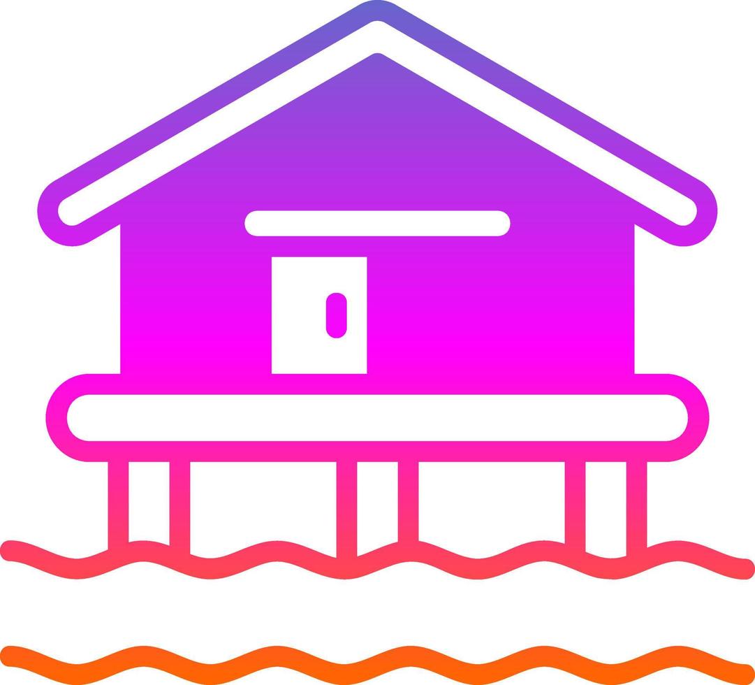 Beach House Vector Icon Design