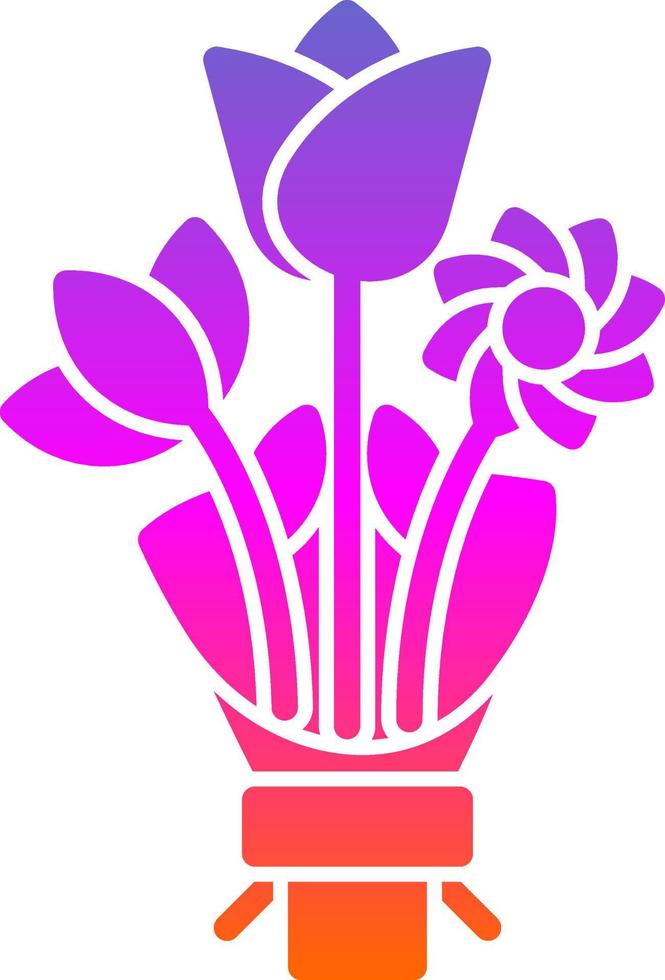 Flower Bouquet Vector Icon Design