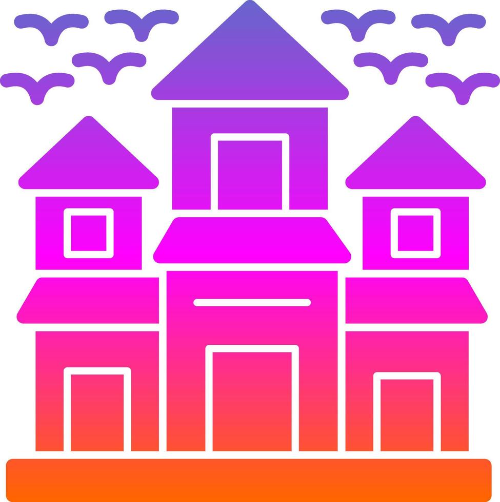 Haunted House Vector Icon Design