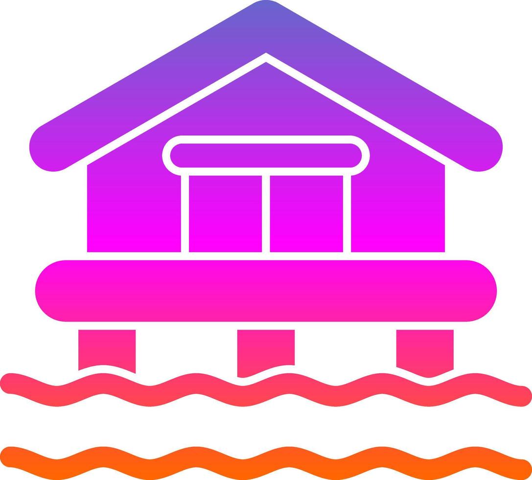 Beach House Vector Icon Design