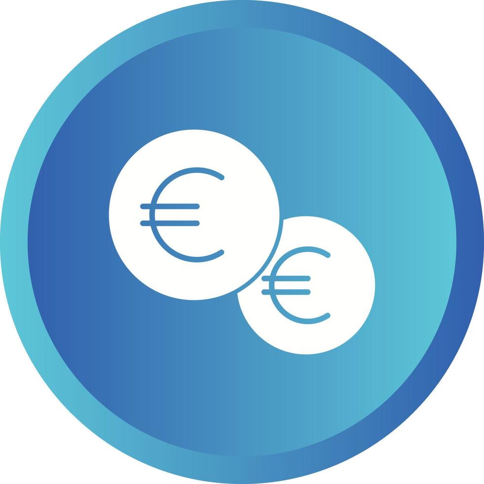 Beautiful Euro coins Vector Glyph Icon