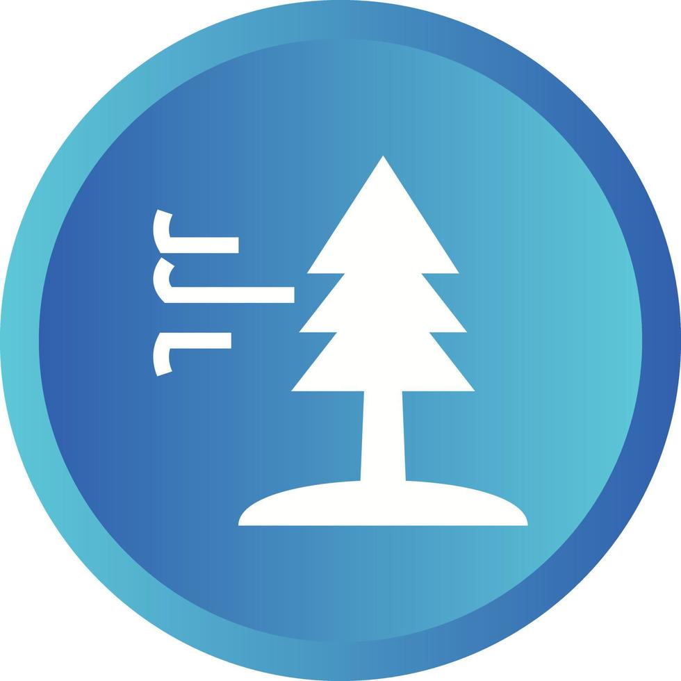 Beautiful Tree In Wind Glyph Vector Icon