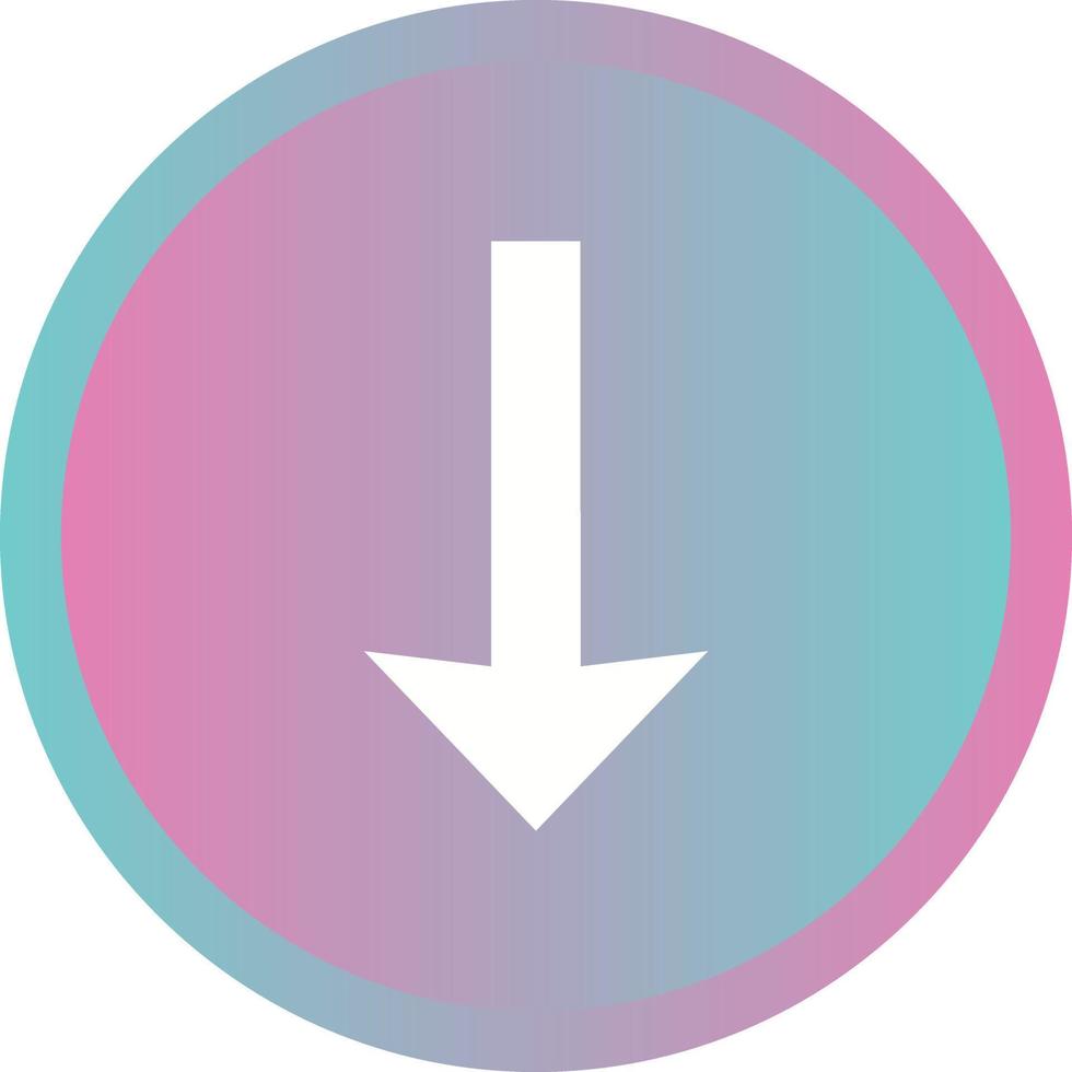 Beautiful Down Glyph Vector Icon