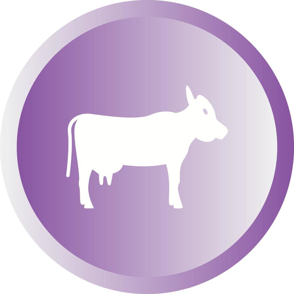 Beautiful Cow Glyph Vector Icon