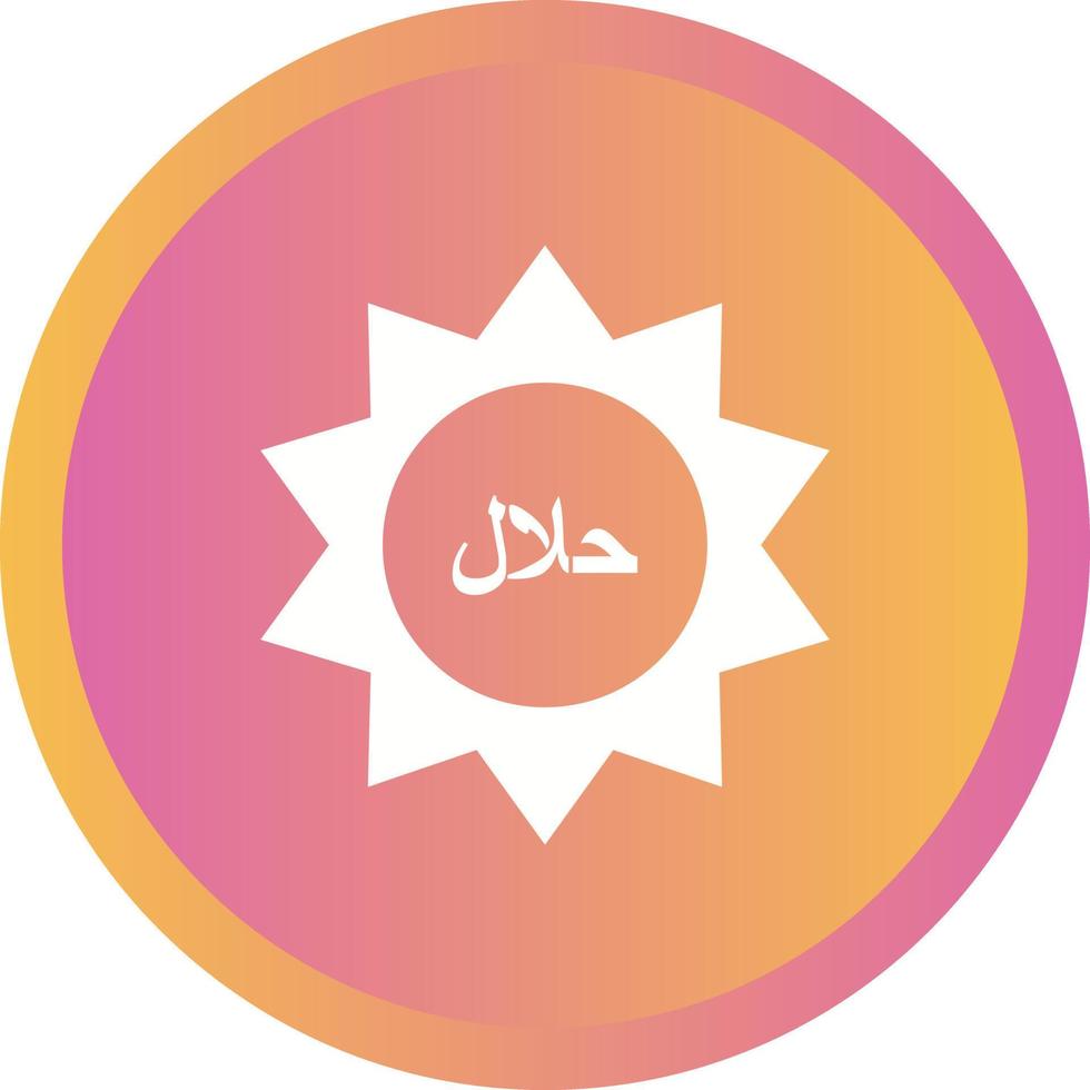 Beautiful Halal Tag Glyph Vector Icon