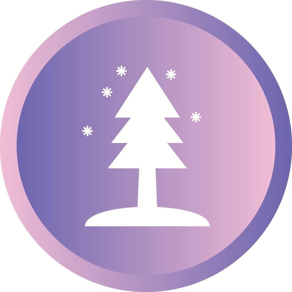 Beautiful Tree in snow Glyph Vector Icon