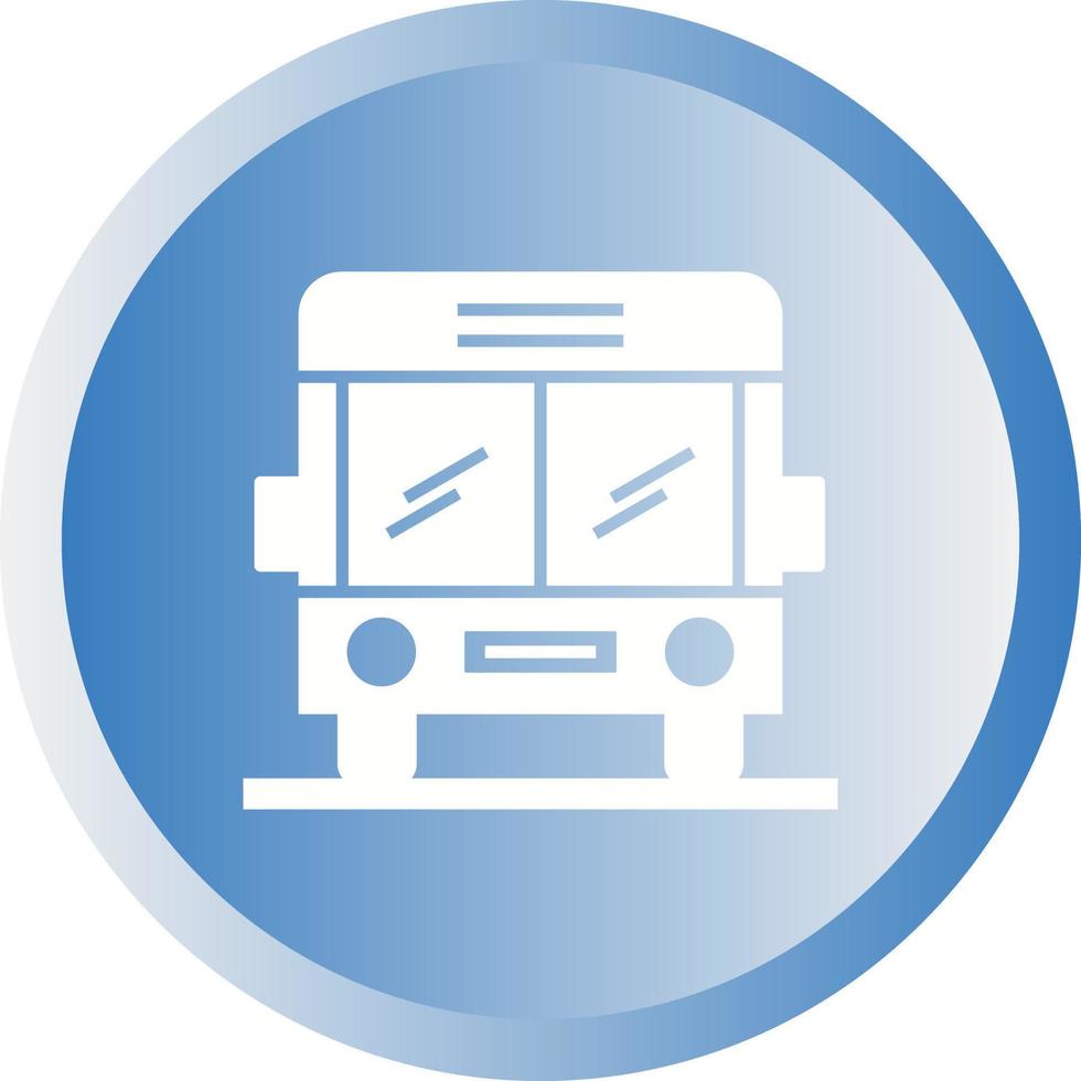 Beautiful School Bus Glyph Vector Icon