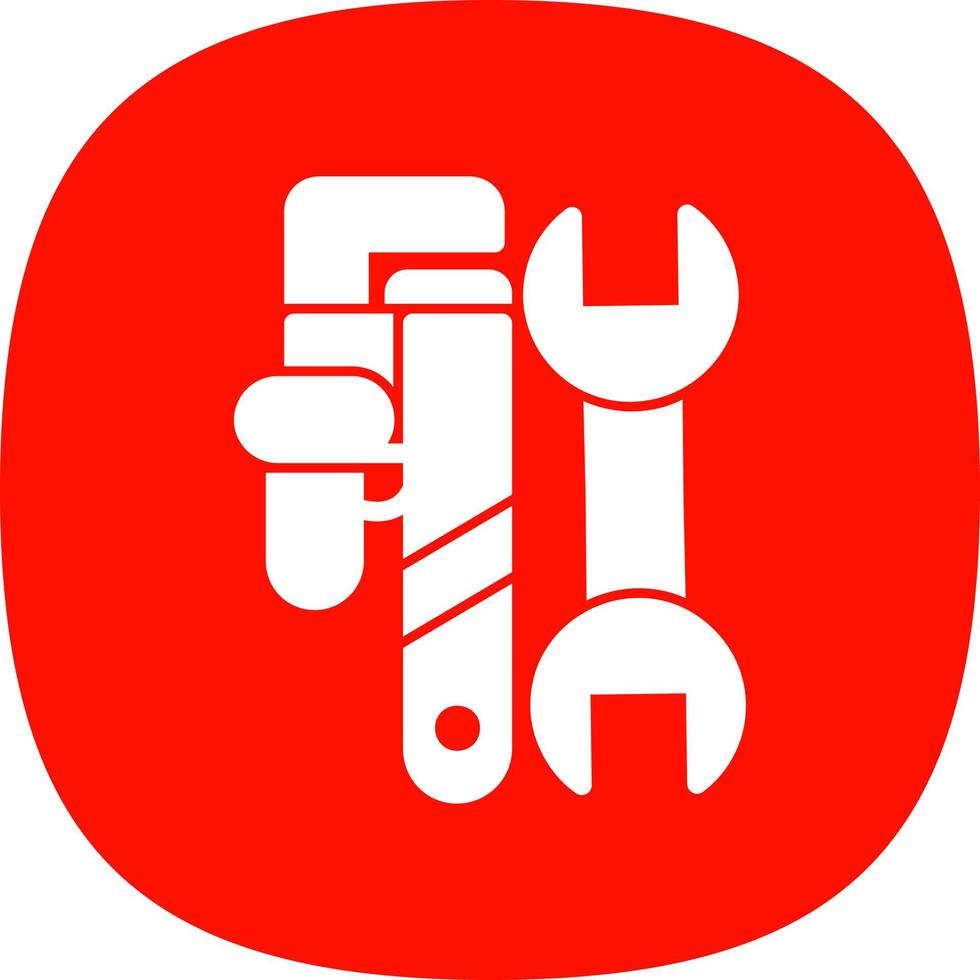 Pipe Wrench Vector Icon Design