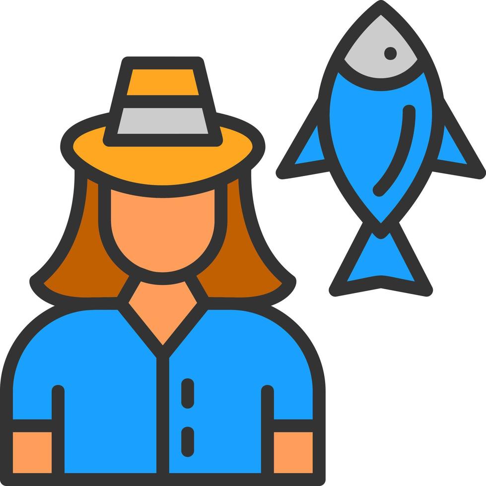 diseño de icono de vector de pescadora