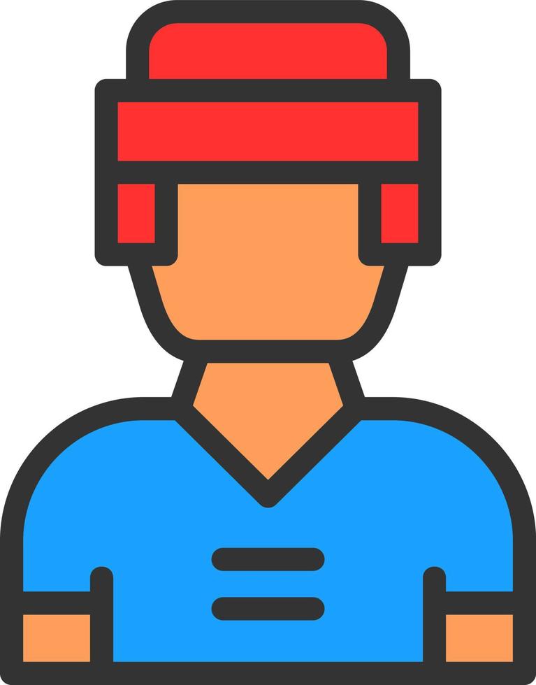 Hockey Player Man Vector Icon Design