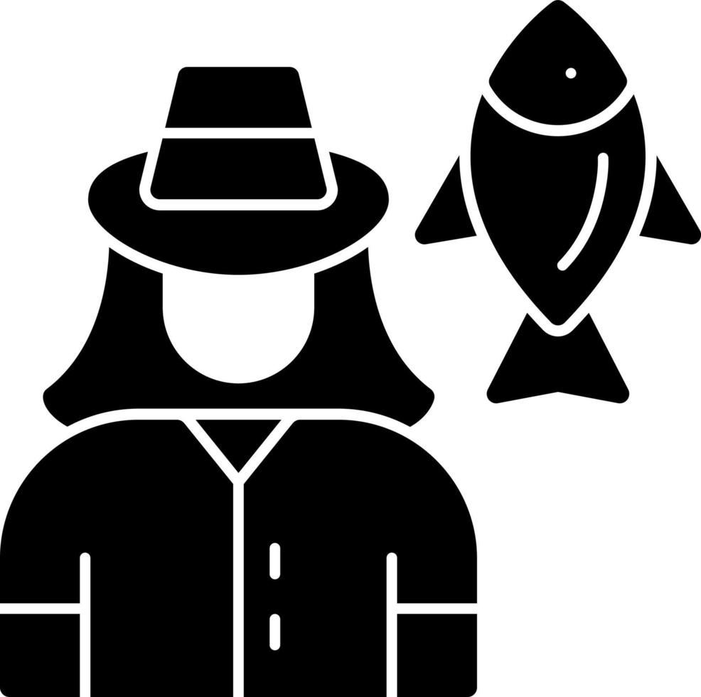 diseño de icono de vector de pescadora