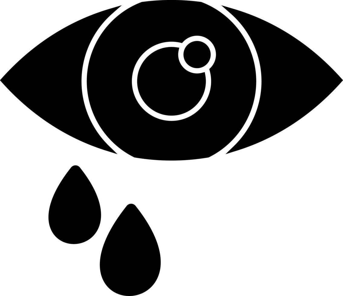 diseño de icono de vector de ojos llorosos