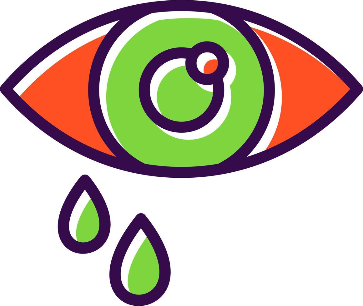 diseño de icono de vector de ojos llorosos