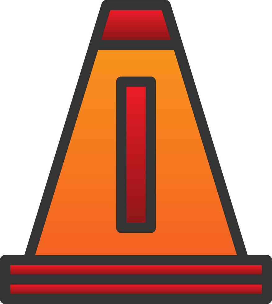 Traffic Cone Vector Icon Design