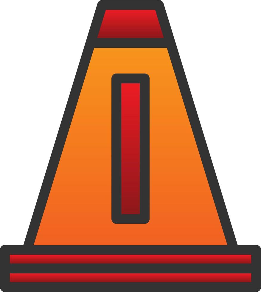 Traffic Cone Vector Icon Design