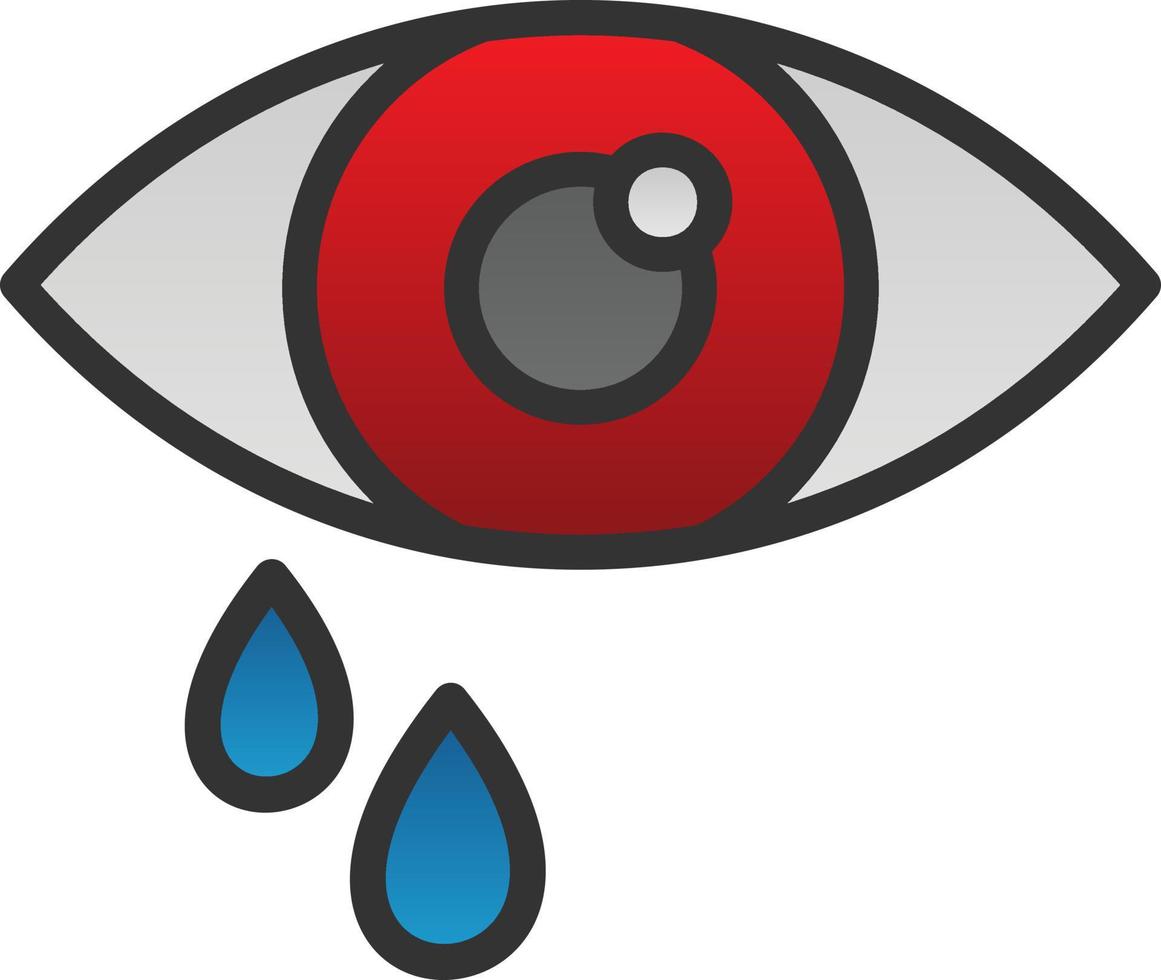 diseño de icono de vector de ojos llorosos