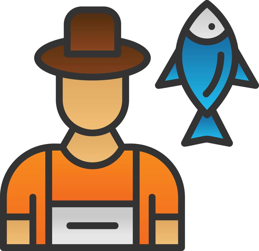 diseño de icono de vector de pescador