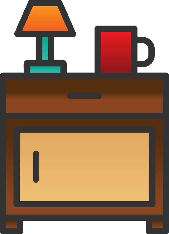 Bedside Table Vector Icon Design