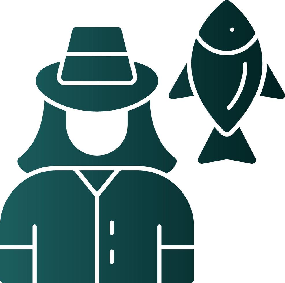 diseño de icono de vector de pescadora