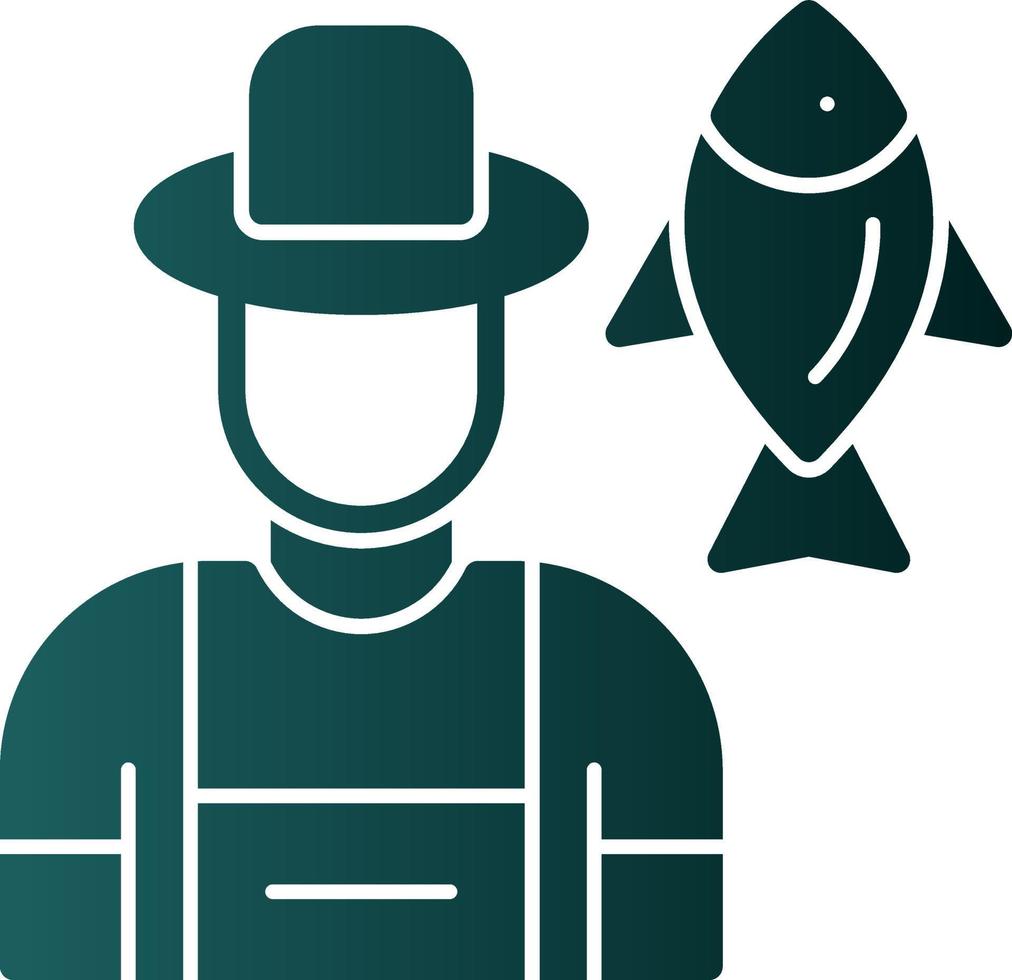 Fisherman Vector Icon Design