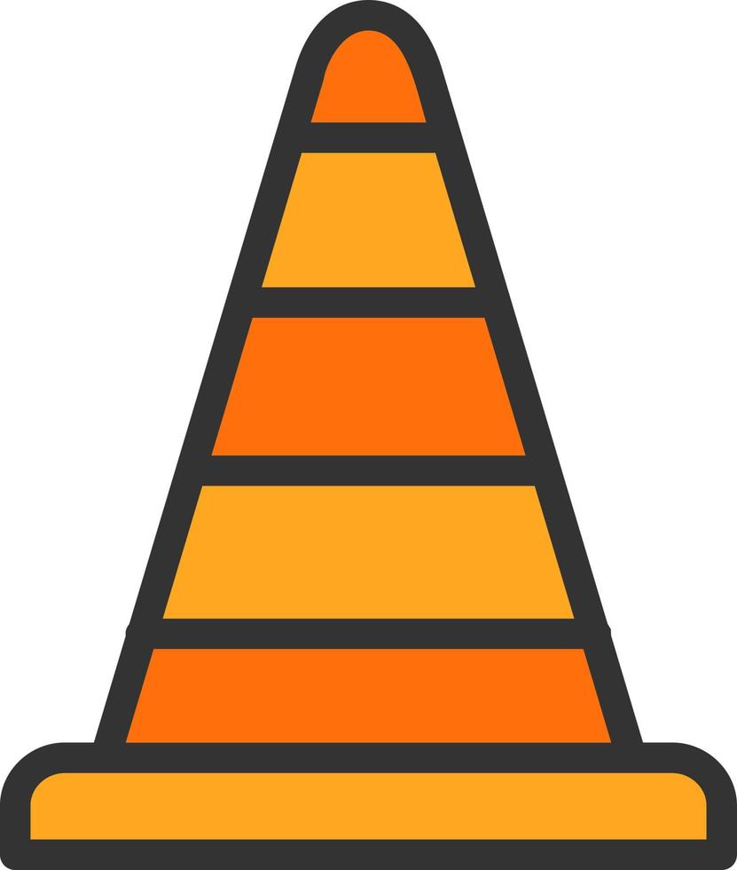 Traffic Cone Vector Icon Design