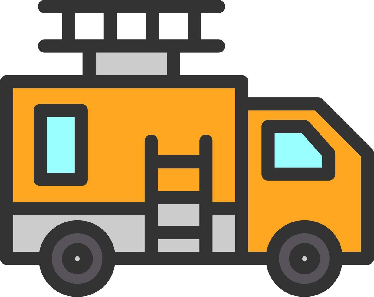 Fire Truck Vector Icon Design