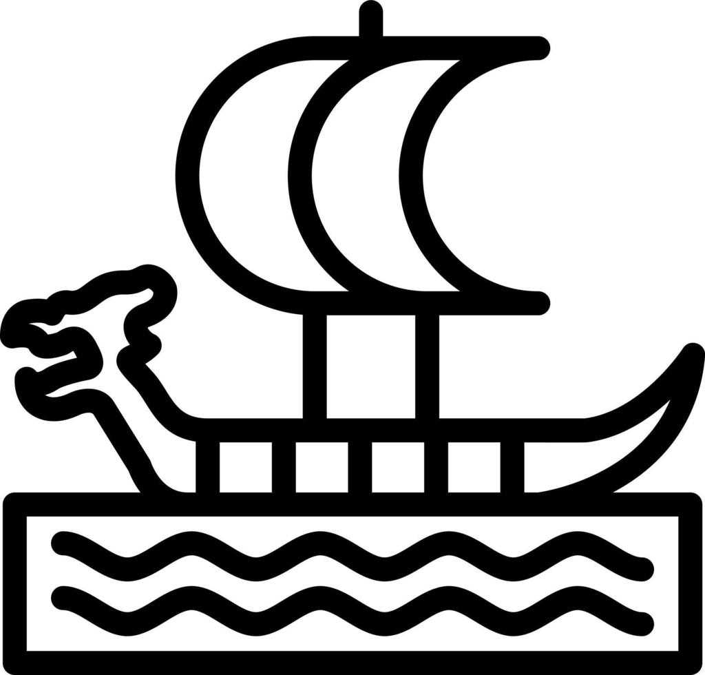 Viking Ship Vector Icon Design