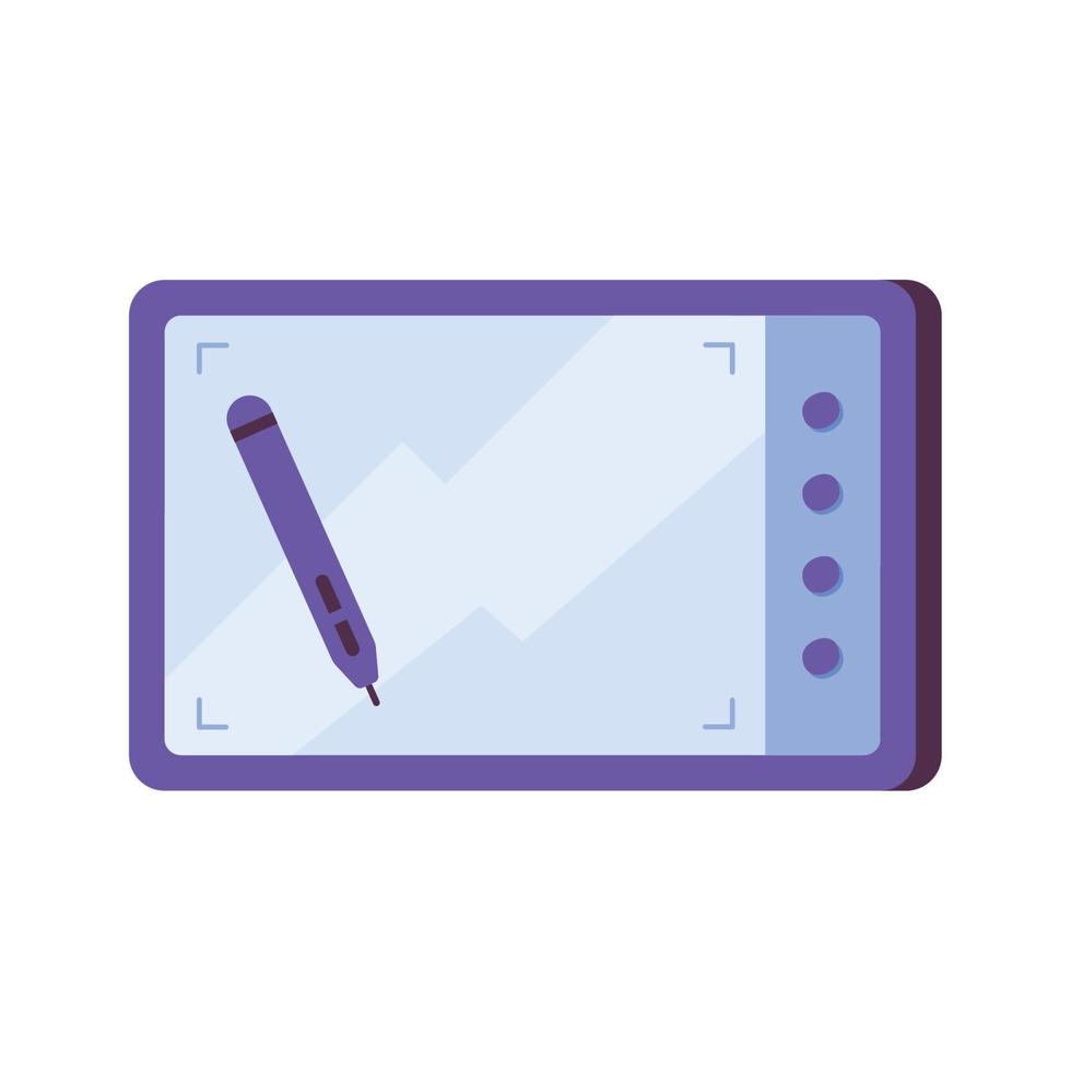 tablet device with pen vector