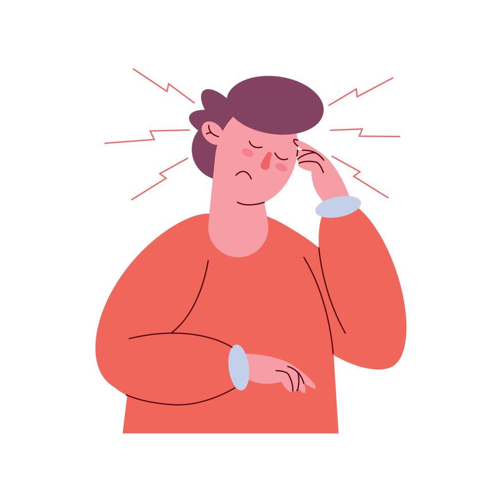 man sick with headache vector