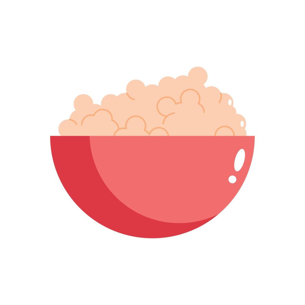 pop corn in bowl vector