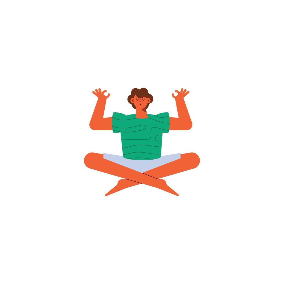 young man in lotus position vector