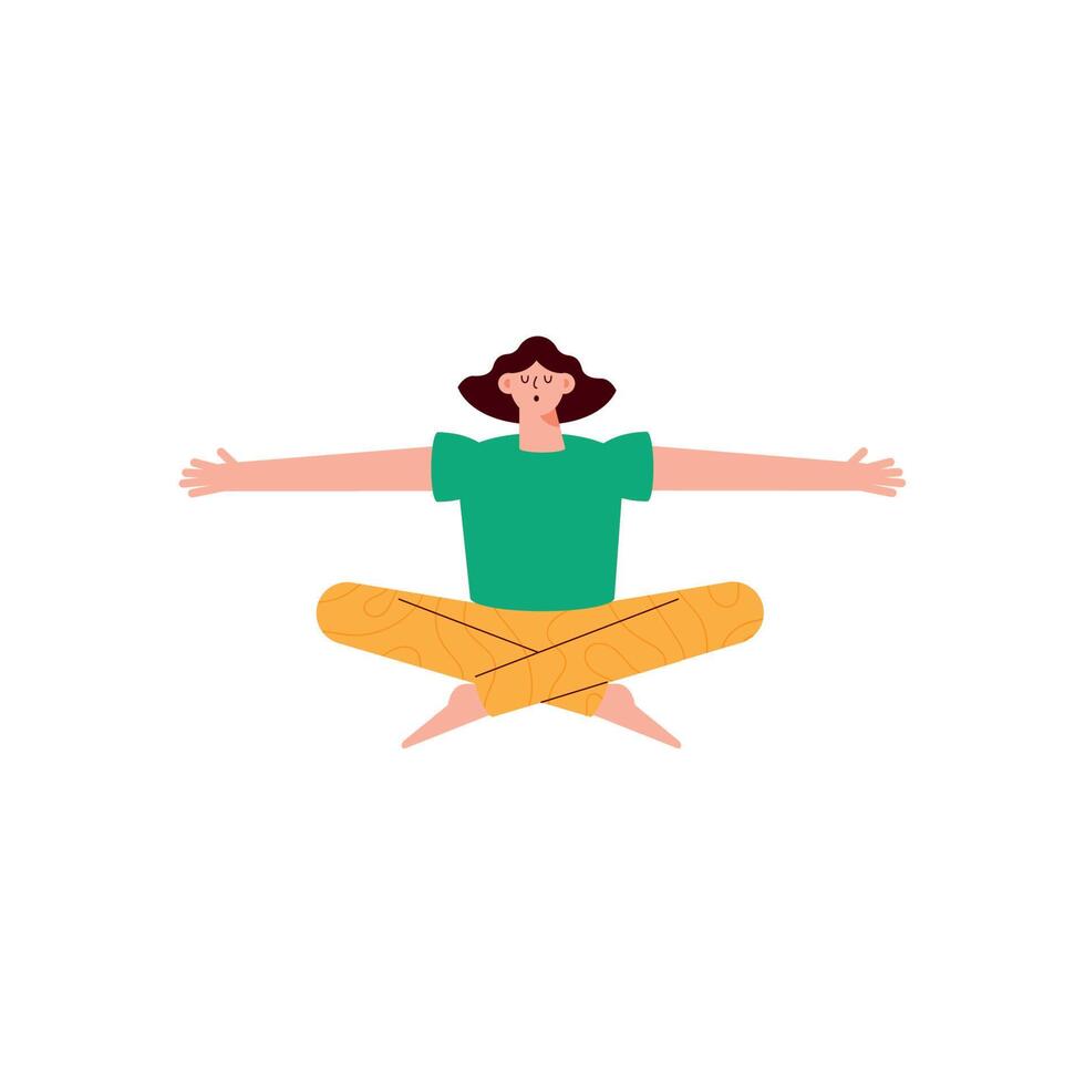 woman in lotus position vector