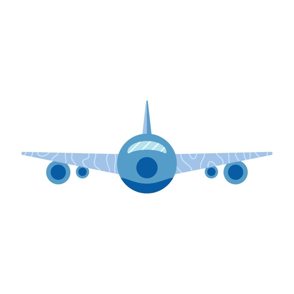 airplane travel flying front vector