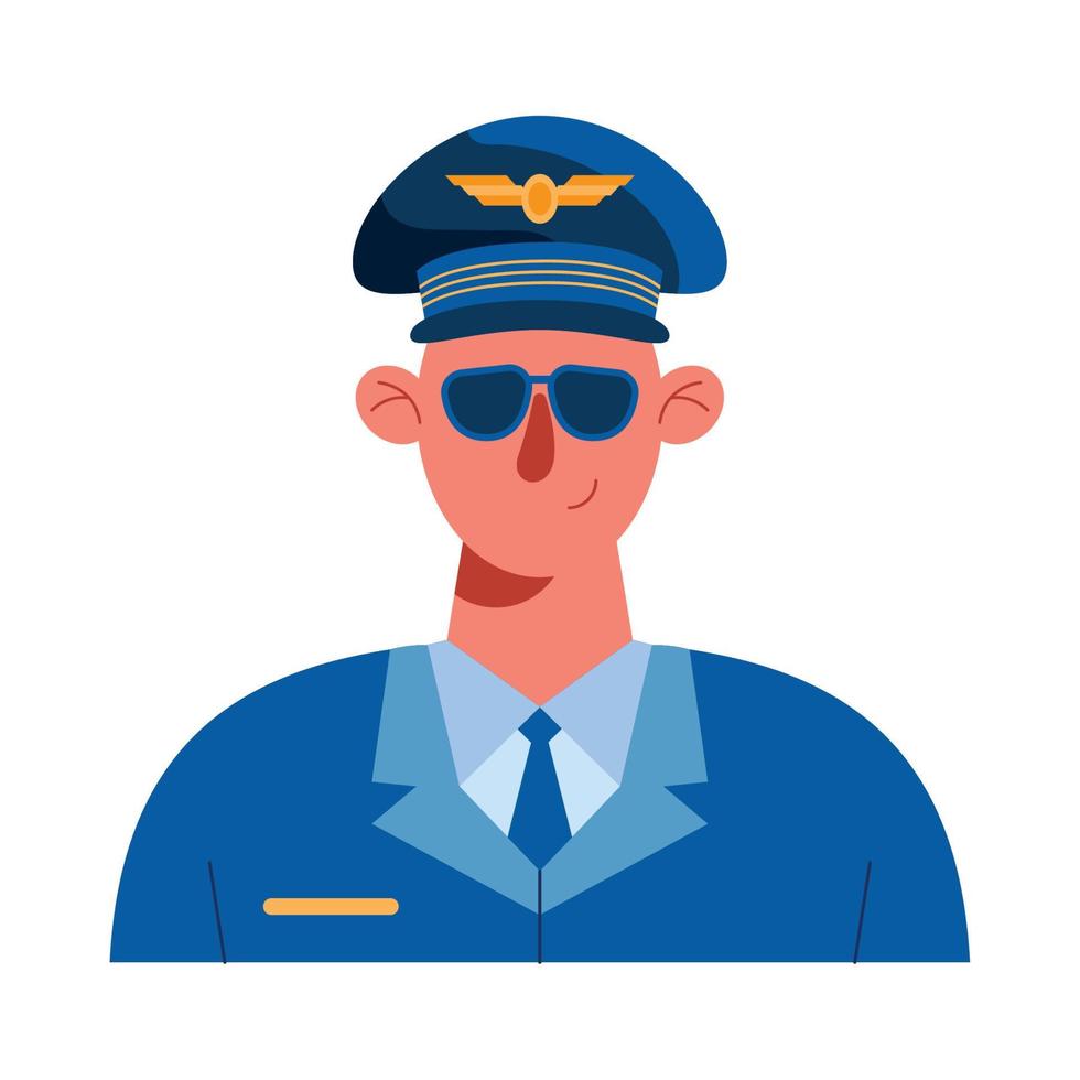 piloto de avion con uniforme vector
