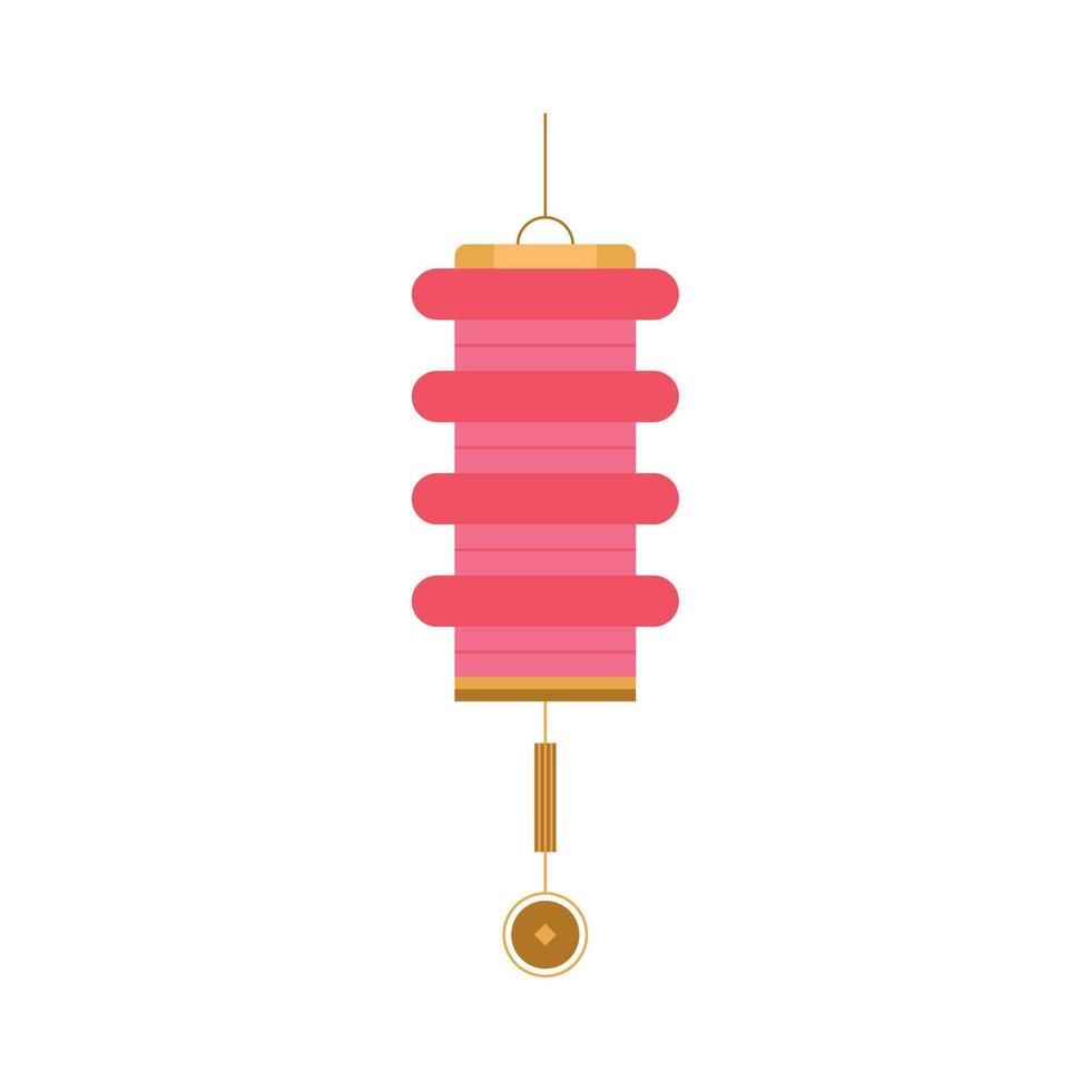 pink chinese lamp vector