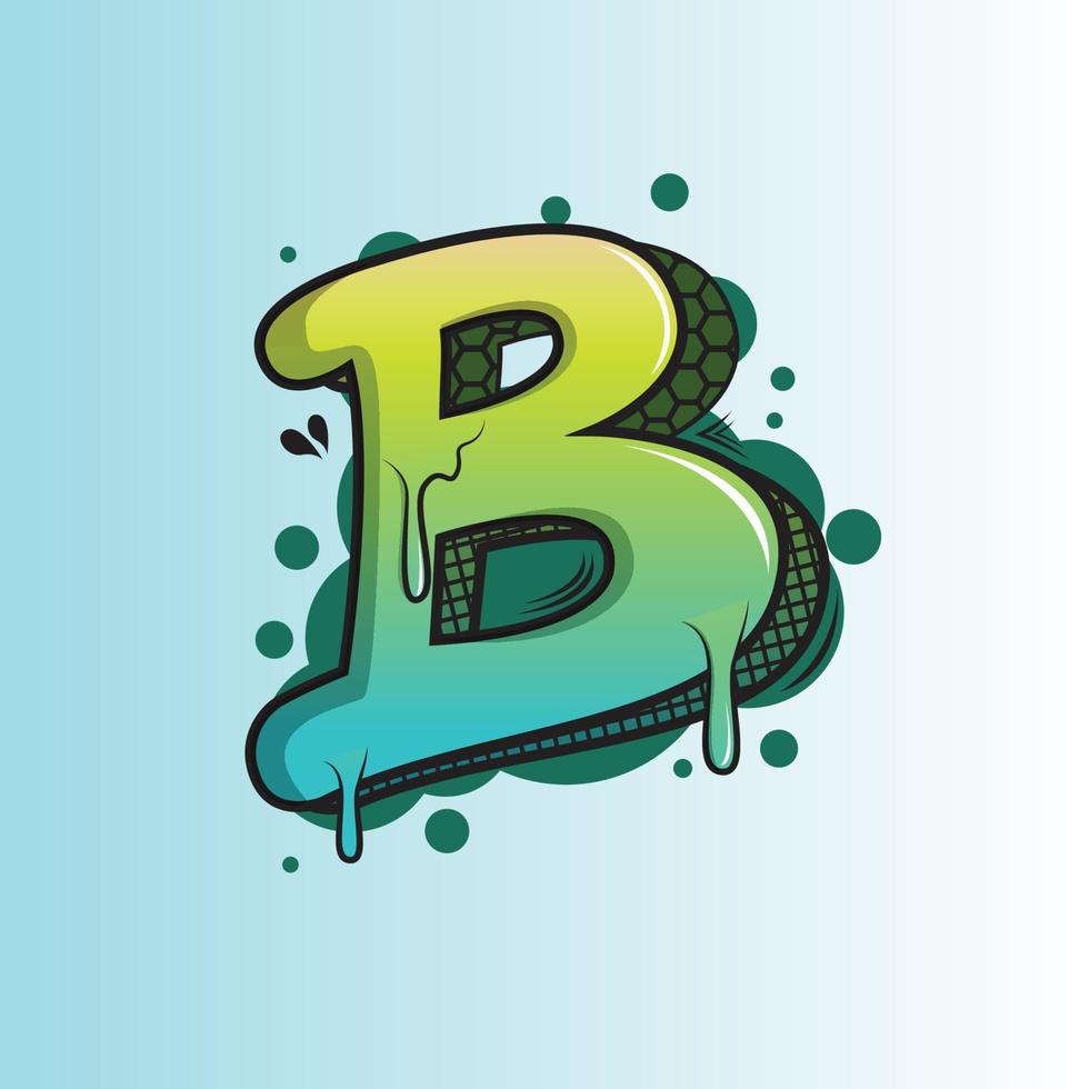 Graffiti letter B premium vector illustration