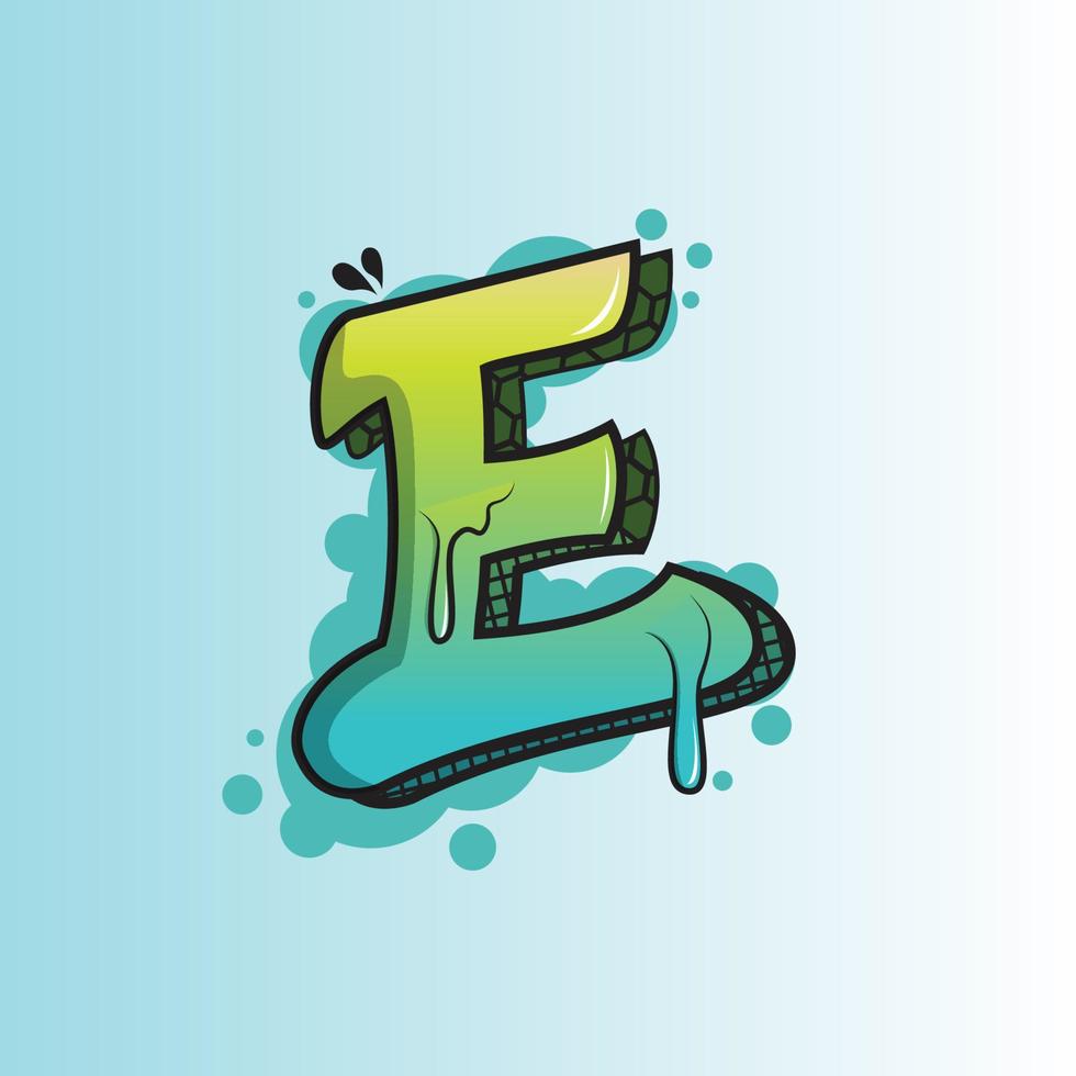 Graffiti Letter E premium vector illustration