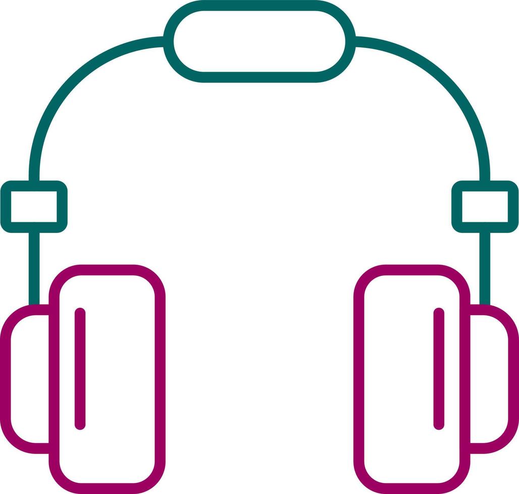 Headphone Line Two Color Icon vector