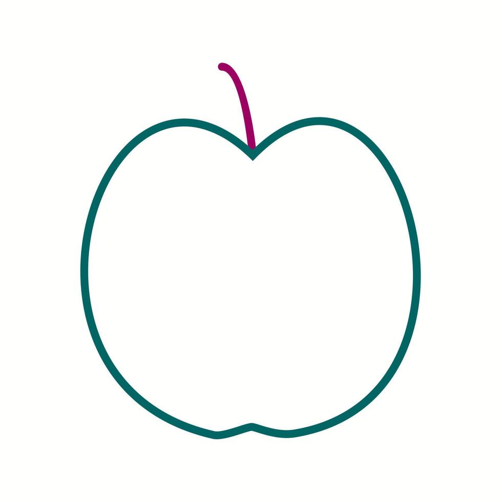 icono de línea de vector de manzana único