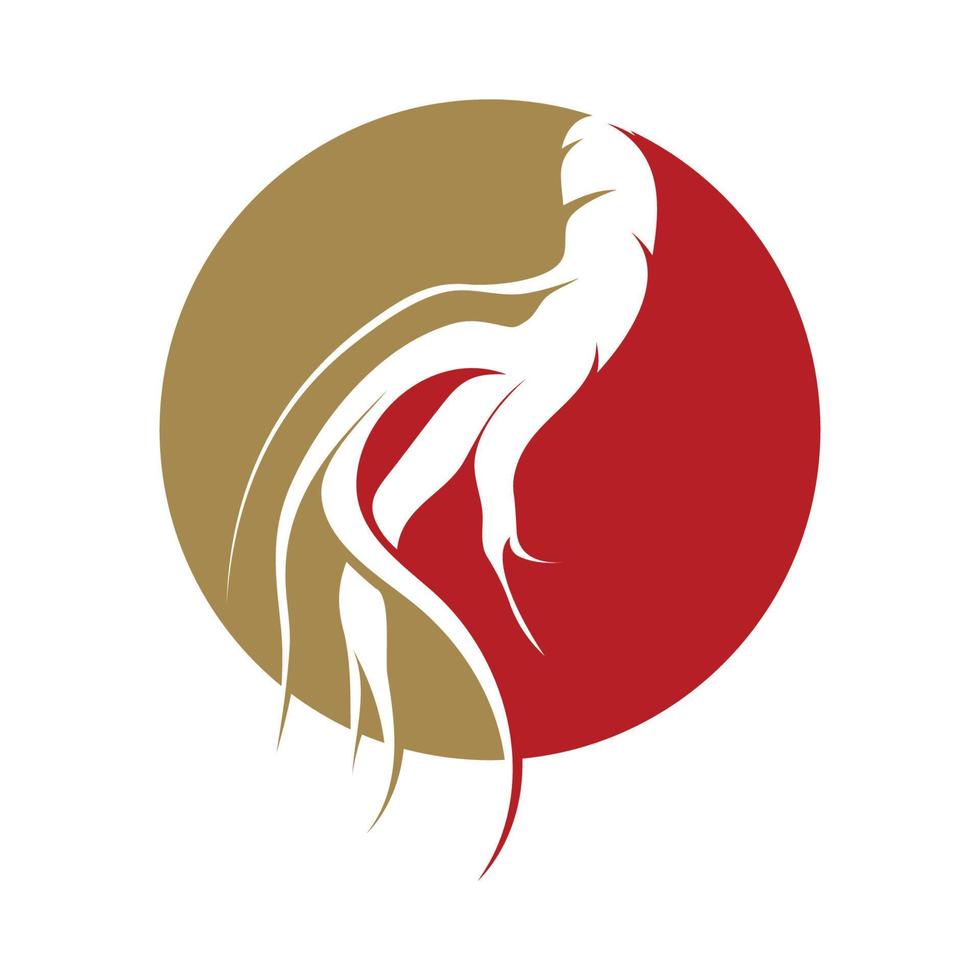 Ginseng logo design template and symbol icon vector
