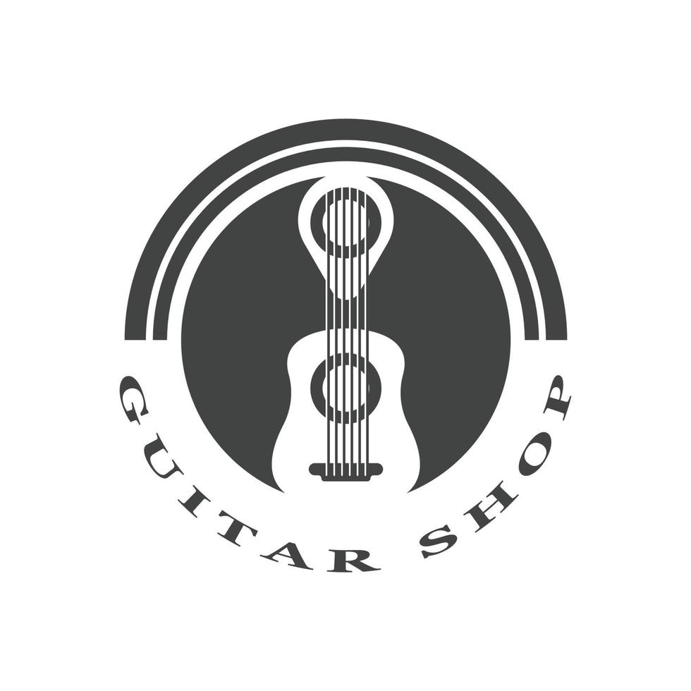 icono de diseño de logotipo de guitarra y vector de símbolo